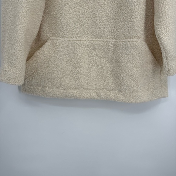 Lands' End Women’s 1/4 Zip Faux Sherpa Fleece Pullover Heavyweight Ivory Size 1X - Picture 3 of 8